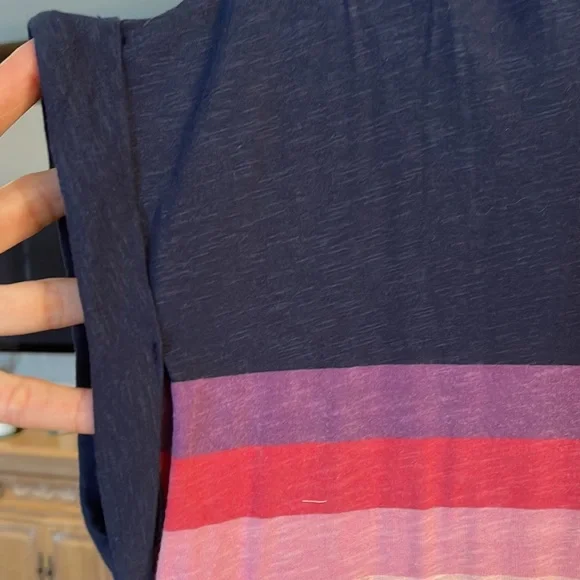 Sundry Navy Cotton Maxi Dress with Striping, Medium, EXCELLENT PLUS - Picture 5 of 9